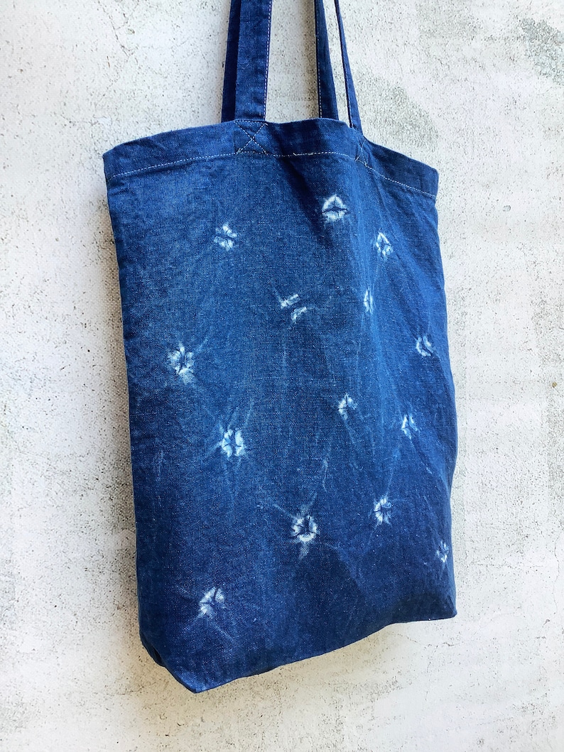 Konoko Shibori Indigo Linen Shibori Tote Bag image 5