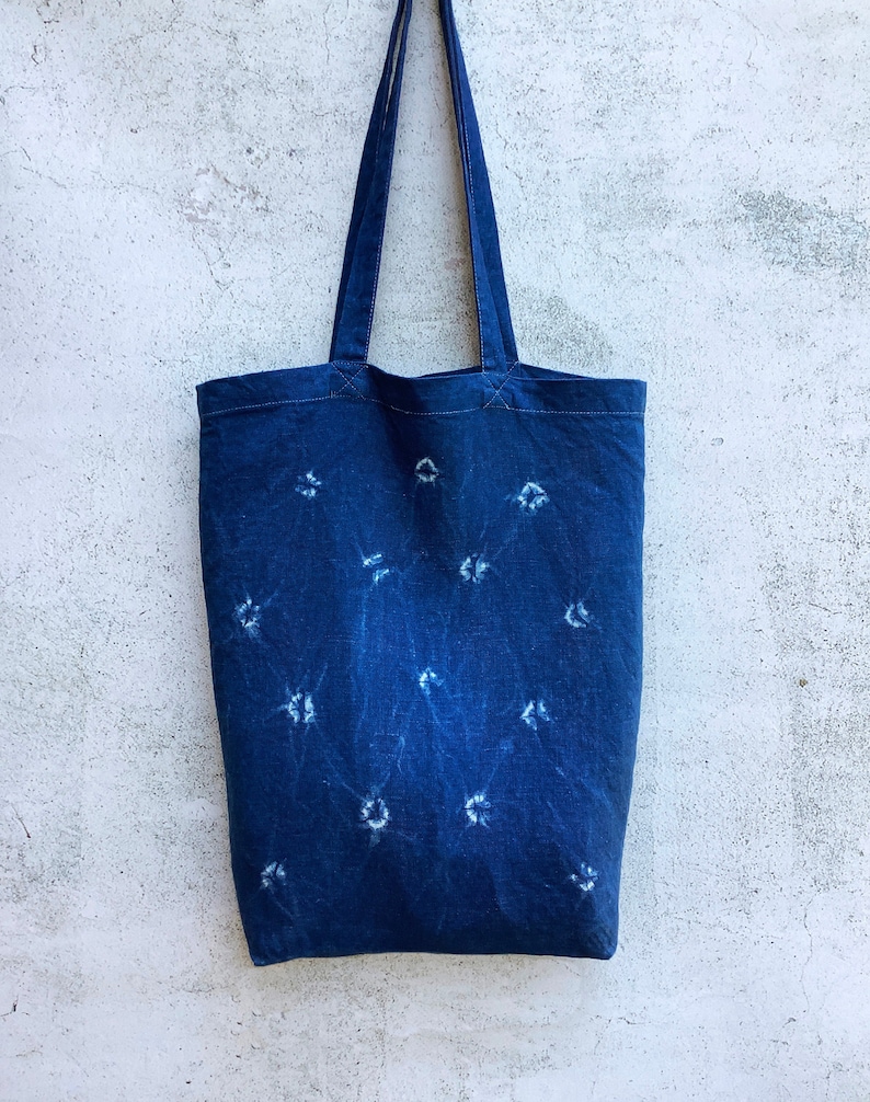 Konoko Shibori Indigo Linen Shibori Tote Bag image 1
