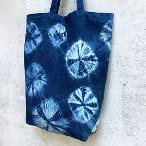 Kumo Shibori Indigo Linen Shibori Tote Bag image 4