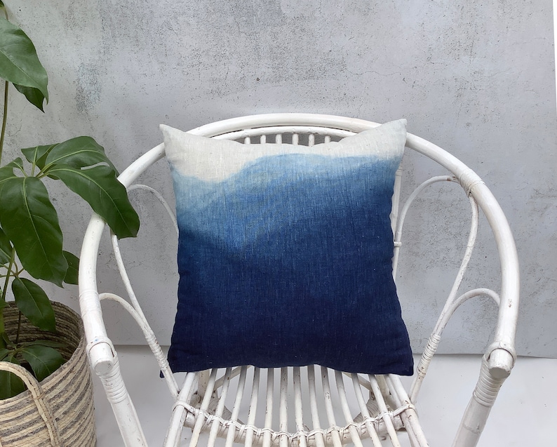 Dip Dyed 'Blue Mountains' Pillow Cover 50x50 cm