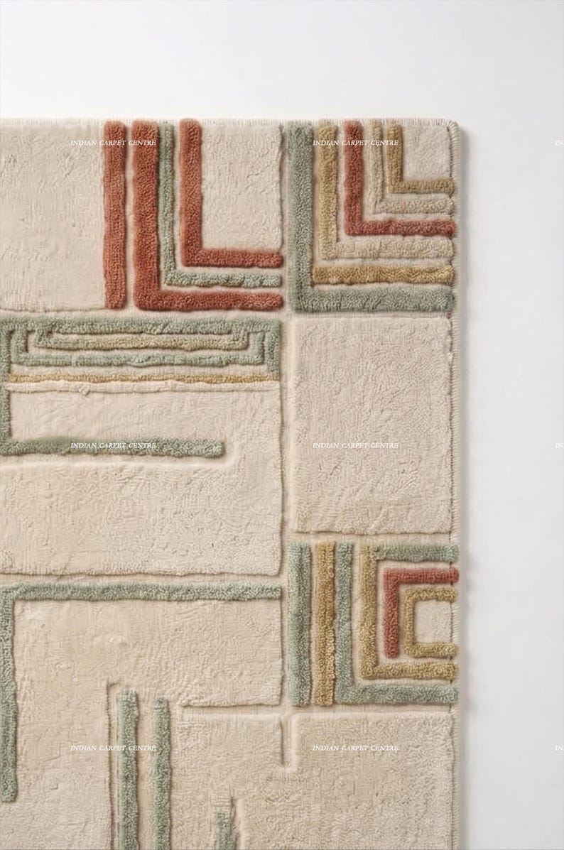 Create A Color Problem Cream and Multi-color Geometric Linear Hand-tufted Wool Rug - Etsy UK