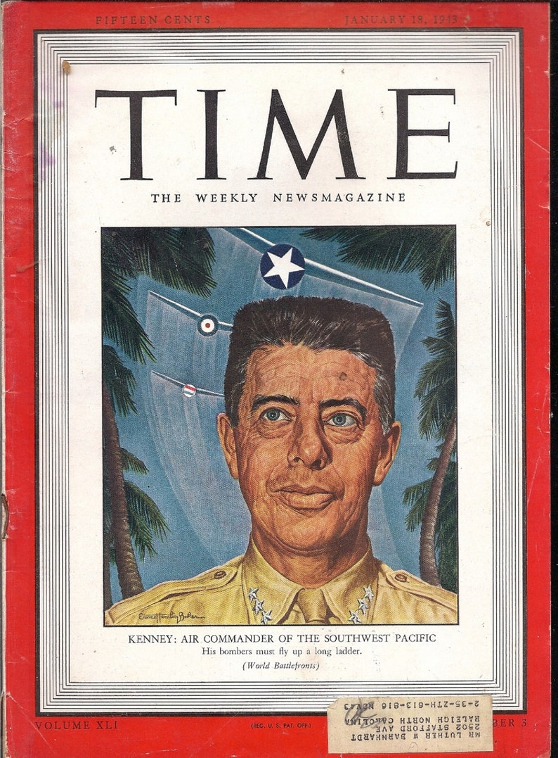 Your choice of these historic Time Magazines from the 1940's January 18, 1943