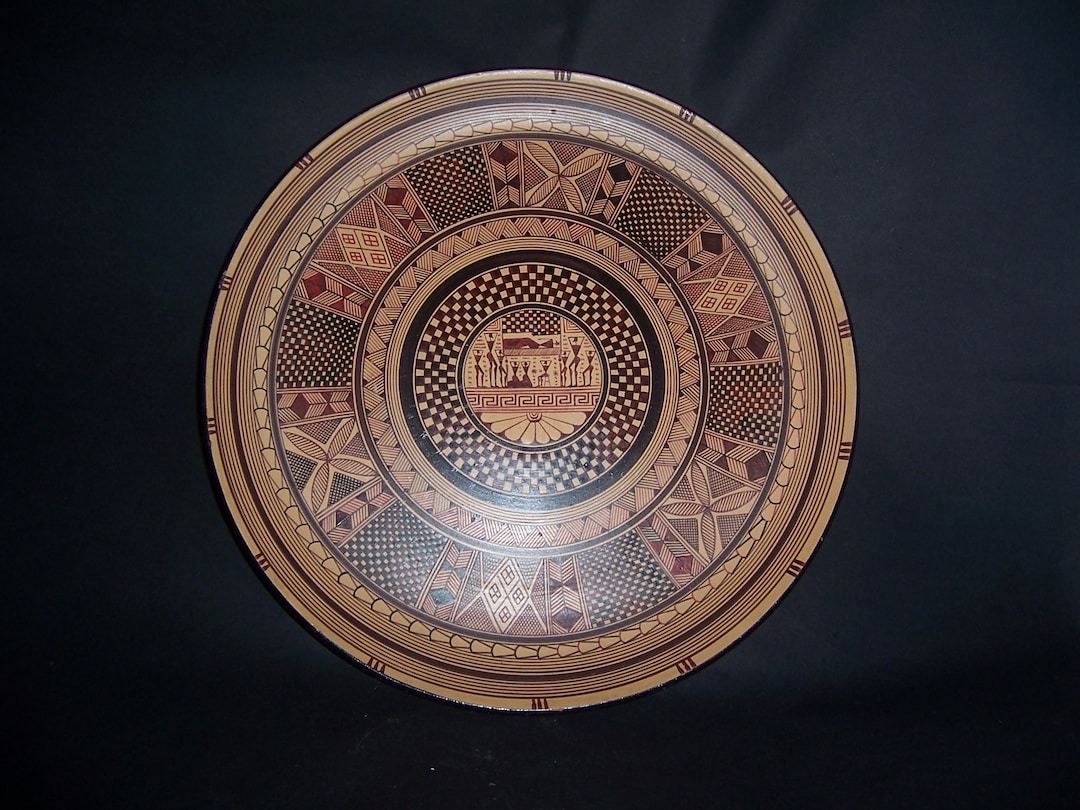 Geometric Pattern Ceramic Plate - Etsy