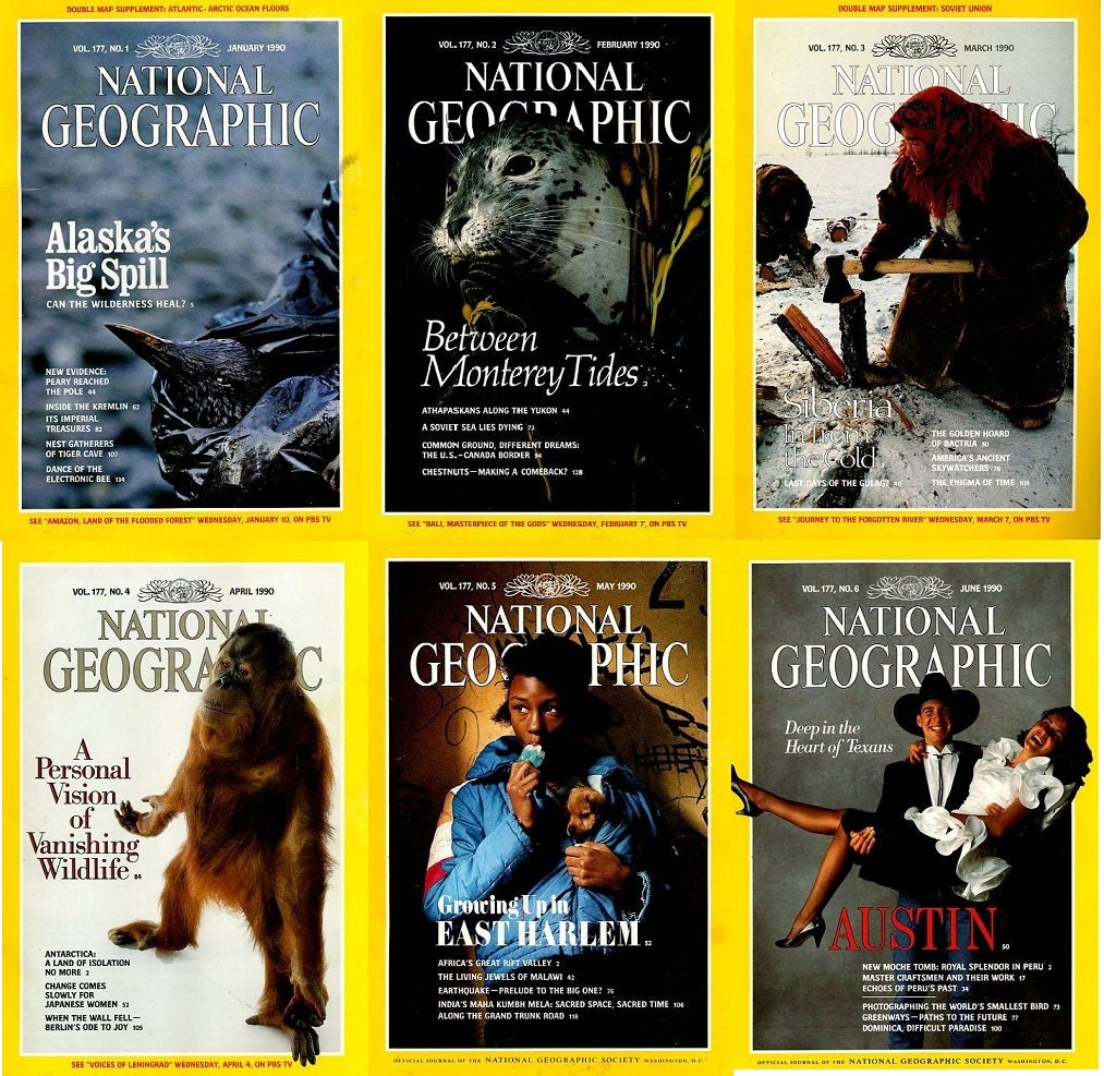 Six-month Bundles of National Geographic, 1990 - 1993