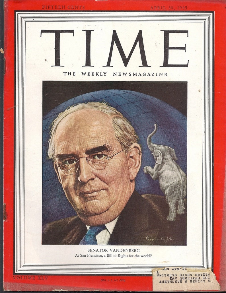 Your choice of these historic Time Magazines from the 1940's April 30, 1945