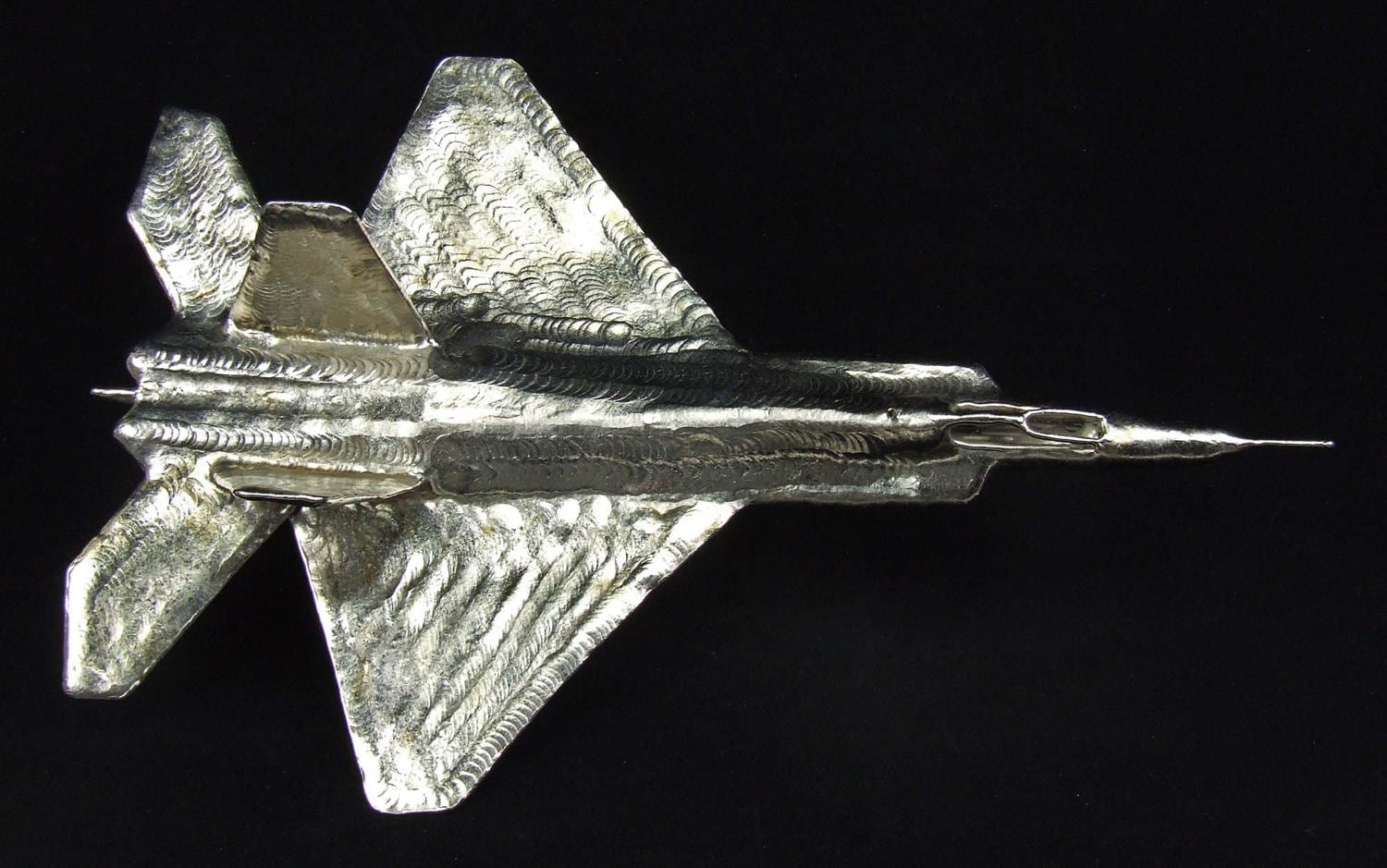 F22 Titanium Welded Sculpture Air Force F22 Raptor Solid Titanium