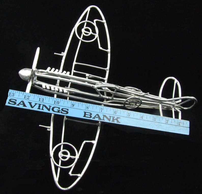 Handmade Detailed Spitfire WWII British Airplane Sculpted Entirely of ...