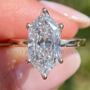 3.59 CT Dutch Marquise Lab Grown Diamond Engagement Ring, IGI Certified E VS1 Solitaire, Six Prong Slim Band Ring, Wedding Ring For Her
