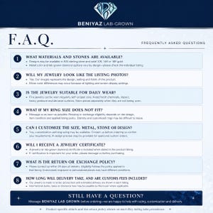 Frequently asked questions about lab grown diamond wedding bands including sizing, customization, certification, ordering, shipping and jewelry care