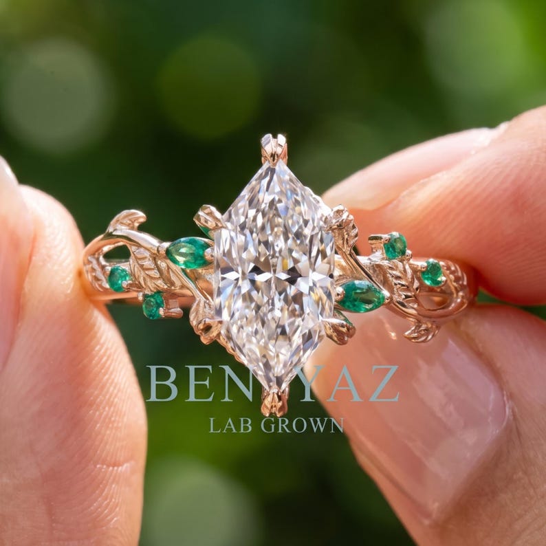Dutch Marquise Lab Grown Diamond Engagement Ring
