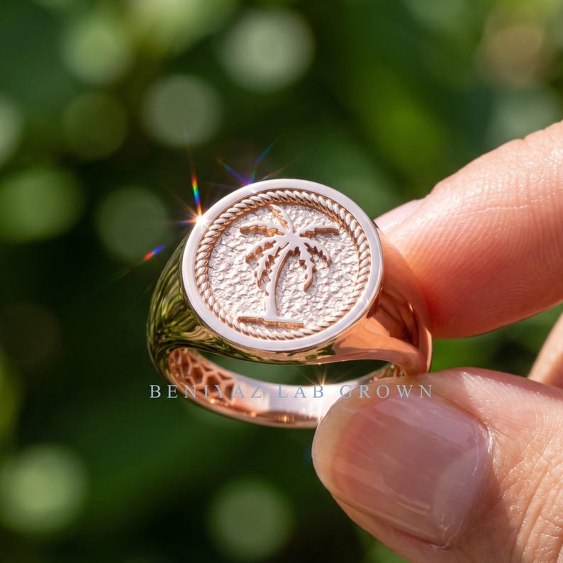 Palm Tree Signet Ring