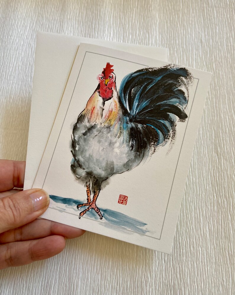 rooster, note card, animal image 1