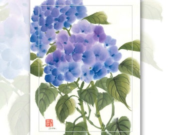 Note Cards "Hydrangea" - Watercolor Chinese Brush Painting