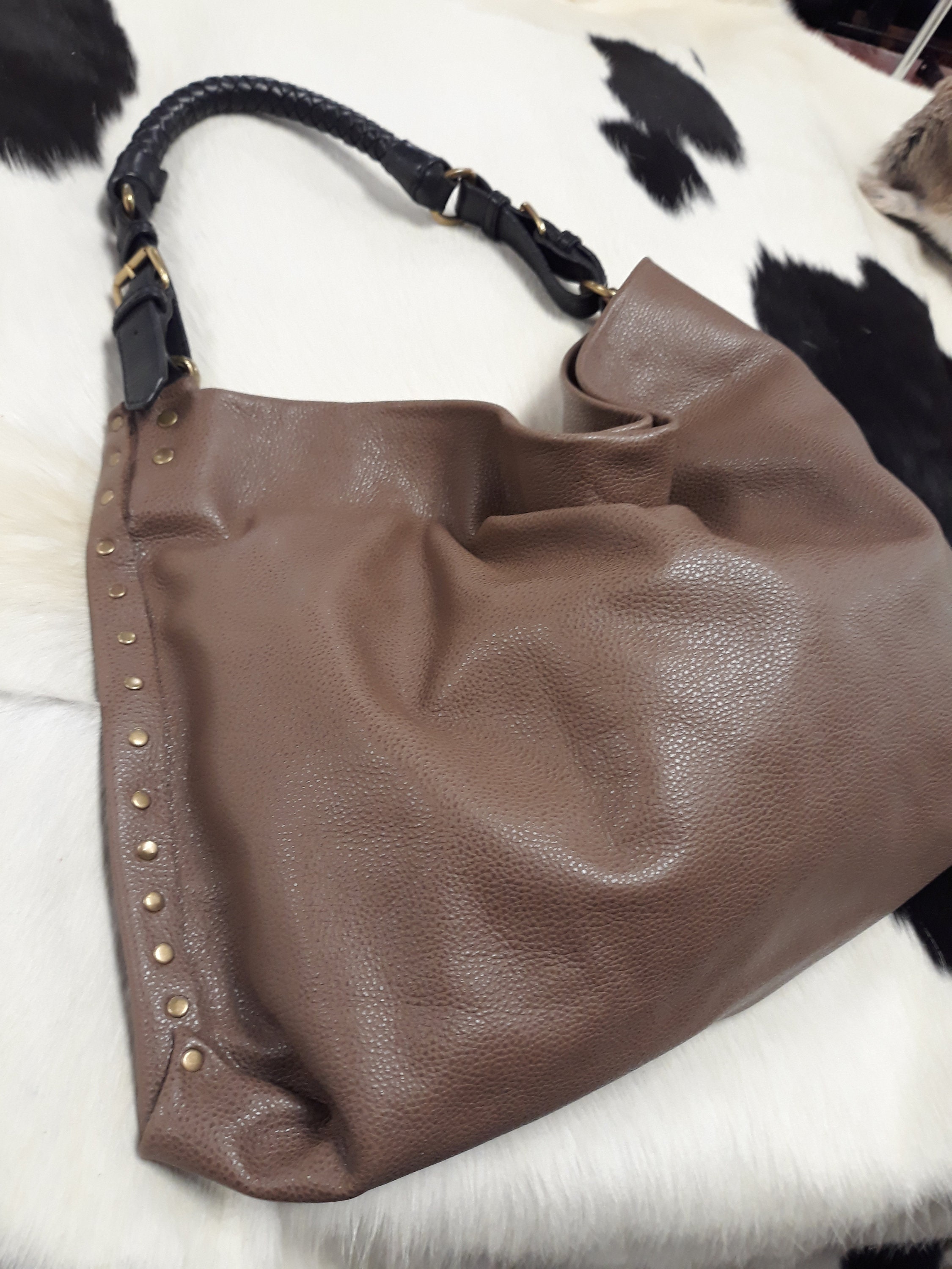 Gucci Hobo Bag with Braided Leather Rope Strap