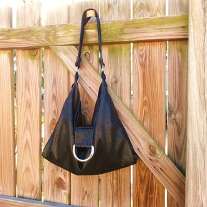 Black Faux Suede Hobo Bag/  Stylish Bag **Currently In Stock**