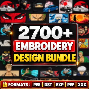 2700+ Anime-broderimönsterpaket | Maskinbroderifiler | PES DST EXP | Anime-broderimönster