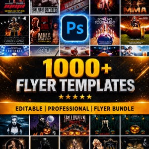 1000+ Editable Photoshop Flyer Templates Bundle (Digital Download)