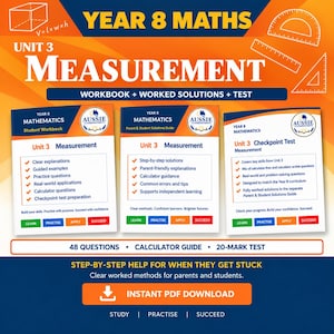Queensland Year 8 Maths Workbook | Measurement (Area, Volume, Time Zones) (PDF)