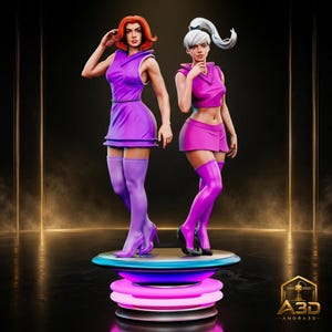 Jane Jetson & Judy Jetson STL File for 3D Printing, Female Duo Figure, 1:6 Scale