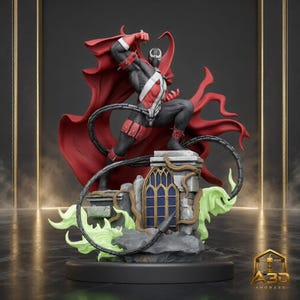Spawn STL-fil för 3D-utskrift, mörk antihjältefigur, skala 1:6 stöds inte, digital nedladdning