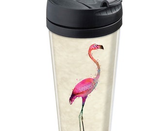 Mug Tumbler customizable Pink Flamingo pattern