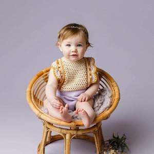 Baby Girl Knit Romper, Sitter Knit Outfit, Baby Girl Knit Ruffle Romper, Infant Photo Prop, Baby Photo Shoot Outfit, Milestone Baby Outfit