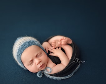 Newborn Bonnet, Striped Bonnet, Striped Baby Bonnet, Blue Newborn Bonnet, Beige Baby Bonnet, Gray Baby Bonnet