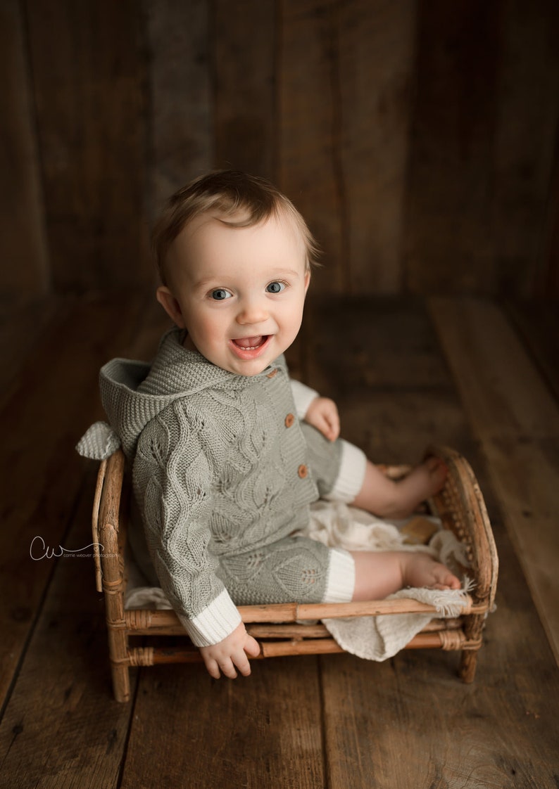 Baby Boy Knit Romper, Sitter Knit Outfit, Baby Boy Knit Romper, Baby Fotografie Prop, Baby Fotoshoot Outfit, Knit Baby Outfit afbeelding 8