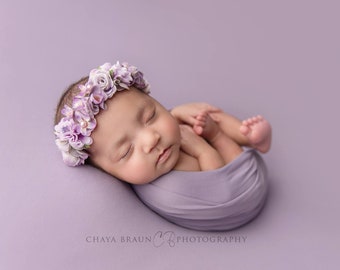 Lavender BabyPlush Wrap, Newborn Photo Prop, Newborn Stretch Wrap, Newborn Brushed Wrap, Lavender Stretch Wrap, Purple Baby Wrap