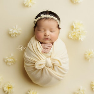 Cozy Knit Wrap, Yellow Stretch Wrap,  Soft Newborn Wrap, Stretch Knit Wrap, Fuzzy Newborn Wrap, Newborn Photo Prop - yellow