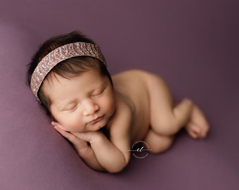 Penny Lane Headband, Newborn Photo Prop, Vintage Embroidered Headband, Embroidered Lace Headband, Vintage Baby Headband