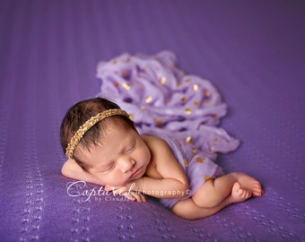 Jade Headband, Beaded Newborn Headband, Newborn Photo Prop, Sequin Baby Halo, Beaded Baby Halo - Gold or Silver