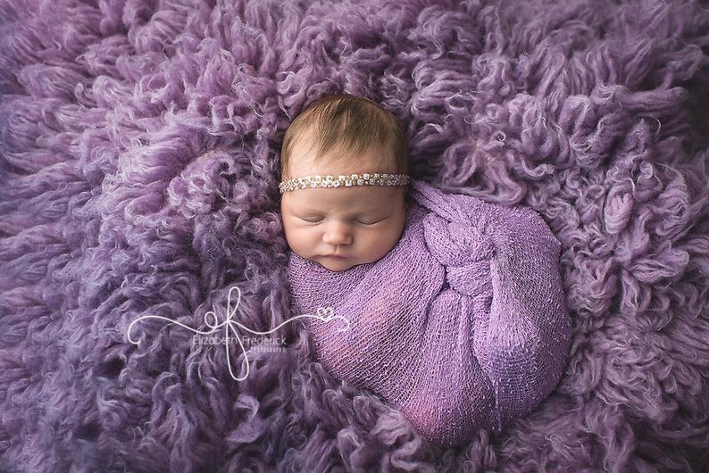 Dainty Baby Headband, Newborn Photo Prop, Beaded Baby Headband, Dainty Newborn Headband image 5