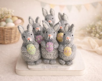 Easter Bunny Prop, Newborn Lovie, Newborn Photo Prop, Knit Bunny Lovie, Tiny Bunny Newborn Baby Prop, Bunny Lovie Holding Easter Egg