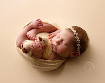 Woven Newborn Headband, Organic Baby Photo Prop