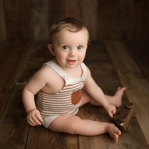 Baby Boy Knit Romper, Sitter Knit Outfit, Baby Boy Knit Romper, Infant Photography Prop, Baby Photo Shoot Outfit, Knit Baby Outfit - Camden