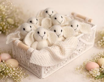 Knit Mohair Bunny Lovie, Newborn Photography Prop, Newborn Knit Bunny, Easter Bunny Prop