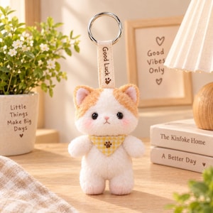 Fluffy  Teddy Keychain – Brown Teddy Bear Charm, Good Luck Bag Pendant