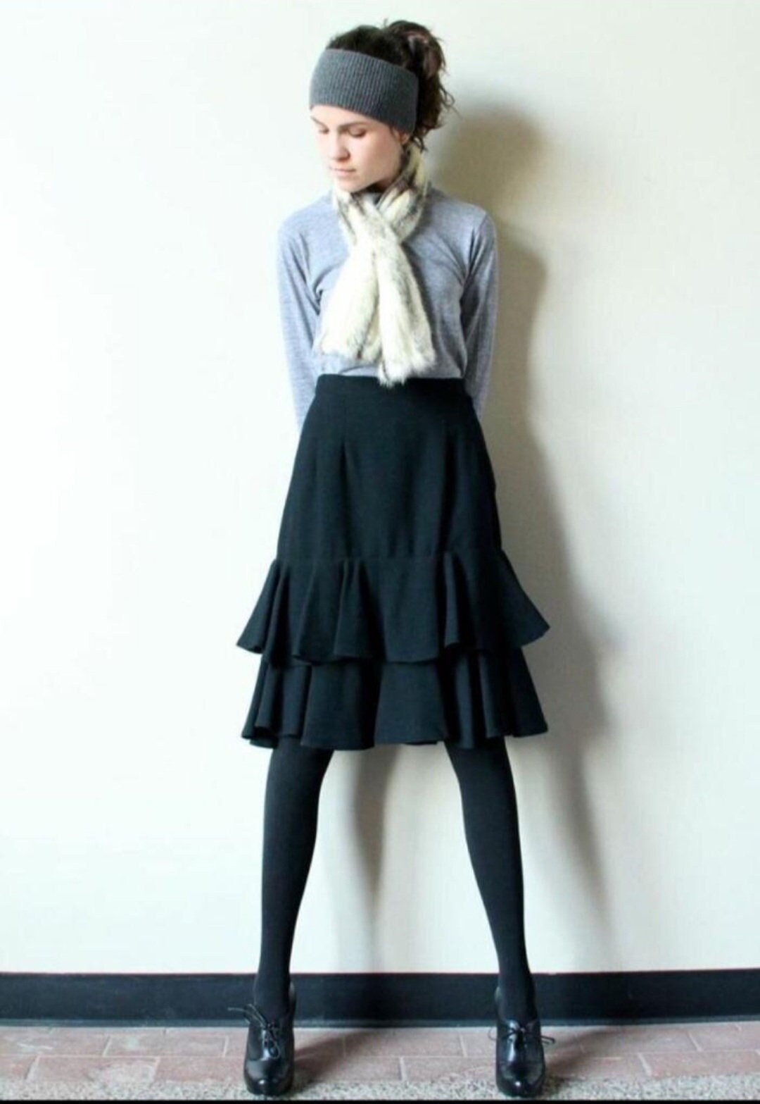 PU Vegan Faux Leather Smocked High Waist Flared A-Line Skater Skirt –  TheMogan