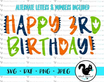 Download Happy Birthday Dinosaur Font With Numbers Dino Spikes And Footprints Party Banner Svg Clipart Print Cut File Silhouette Dxf Png Jpg Download 14541 Free Commercial Use Script Fonts