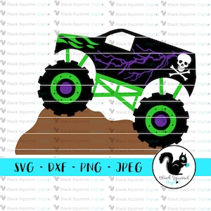 Monster Truck Party, Big Truck, Motor Madness, Truck Jam, Lightening, Skull and Bones SVG, Clipart, Print & Cut Datei, Schablone, dxf, png, jpg