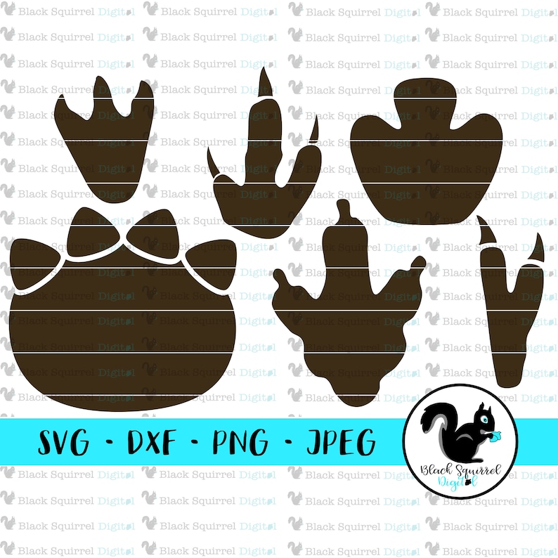 Dinosaur Footprints SVG T-rex Velociraptor Triceratops | Etsy