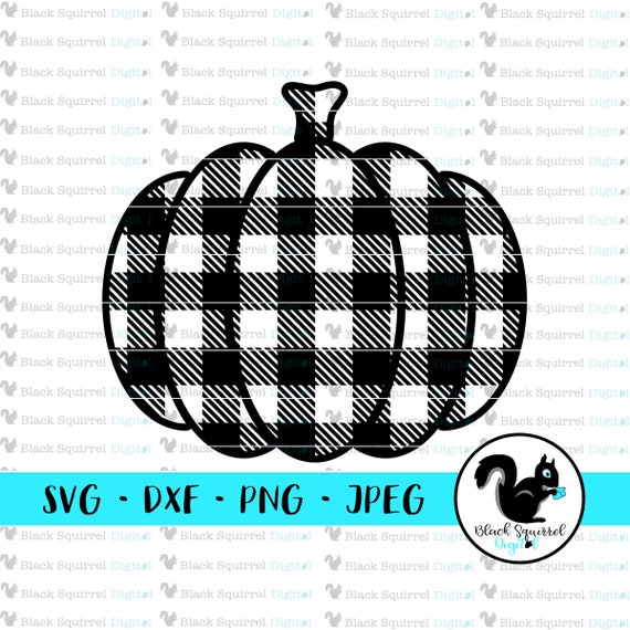Buffalo Plaid Pumpkin Svg Black And White Buffalo Check Etsy