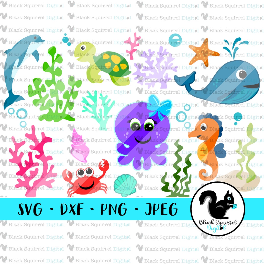 Under the Sea Bundle Mermaid Party SVG Seahorse Sea Life - Etsy