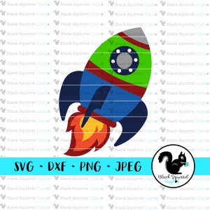 Fusée, astronaute, homme de l'espace, NASA, vaisseau spatial, anniversaire de l'espace extra-atmosphérique SVG, Clipart impression et fichier de coupe, téléchargement numérique, dxf, png, jpg