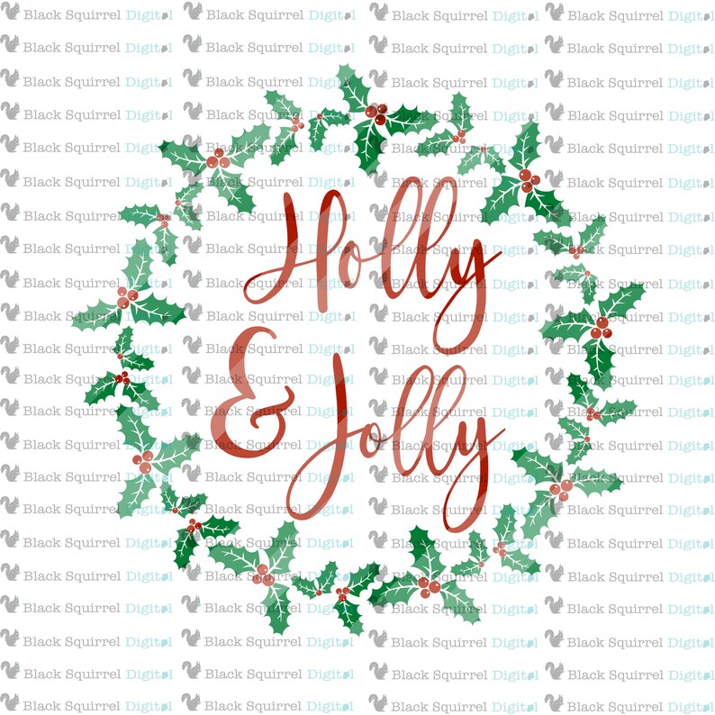 Download Holly and Jolly Christmas Wreath SVG Rustic Farmhouse ...