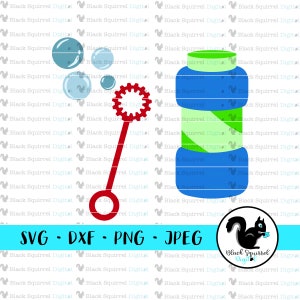 Bubbles Bottle, Bubble Blowing Wand, Bubble Bash Birthday, Pop On Over, SVG, Clipart, Print and Cut File, Stencil, Silhouette, dxf, png, jpg