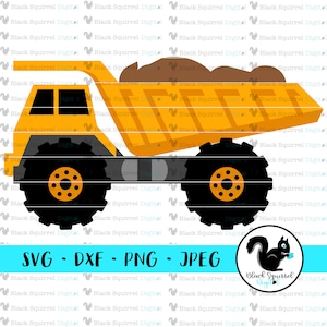 Dump Truck SVG, Construction Vehicle Party, Under Construction Baby Shower Clipart, Print and Cut File, Stencil, Silhouette, dxf, png, jpg