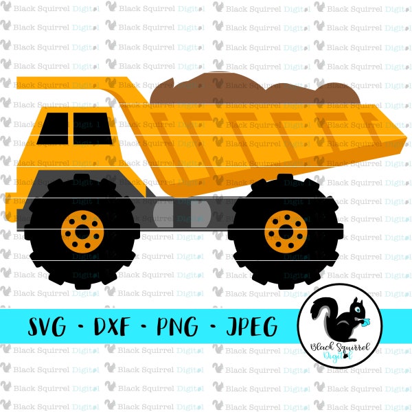 Dump Truck SVG, Construction Vehicle Party, Under Construction Baby Shower Clipart, Print and Cut File, Stencil, Silhouette, dxf, png, jpg