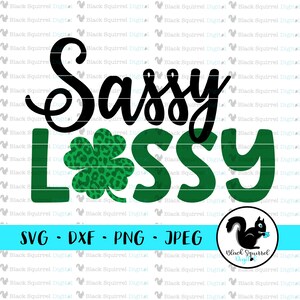 Sassy Lassy Leopard Clover SVG, St Patricks Day Clipart (Digital Download)